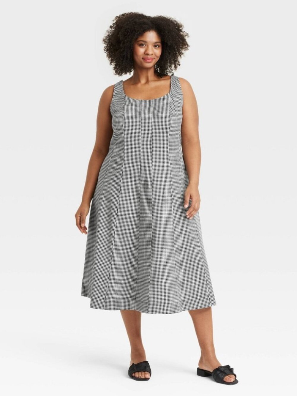 2/$24 💥🆕 A new Day Black/White Gingham Sleeveless Dress | Size 24 | 7025